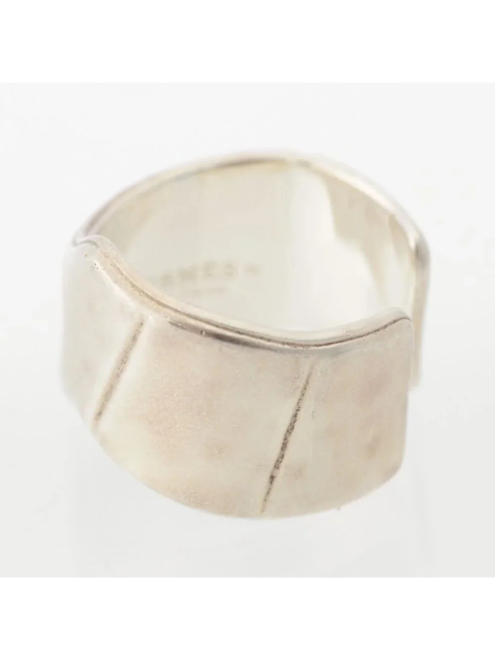 Hermes Memoire Croco Bamboo Pattern Ring Ali Silver
